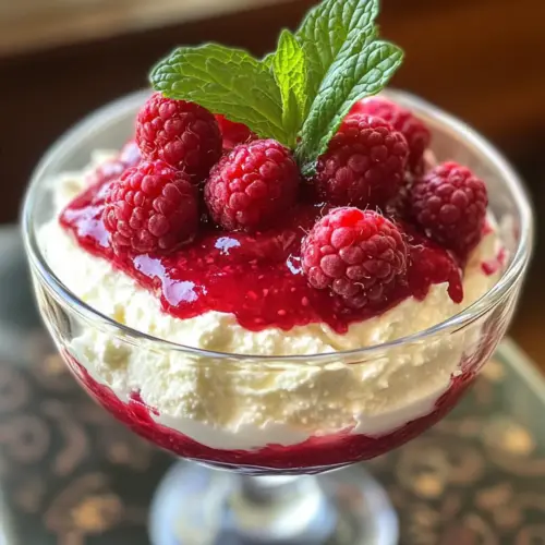 Hüttenkäse Himbeermousse