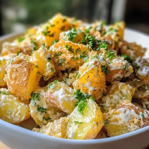 Knuspriger Zerdrückter Kartoffelsalat