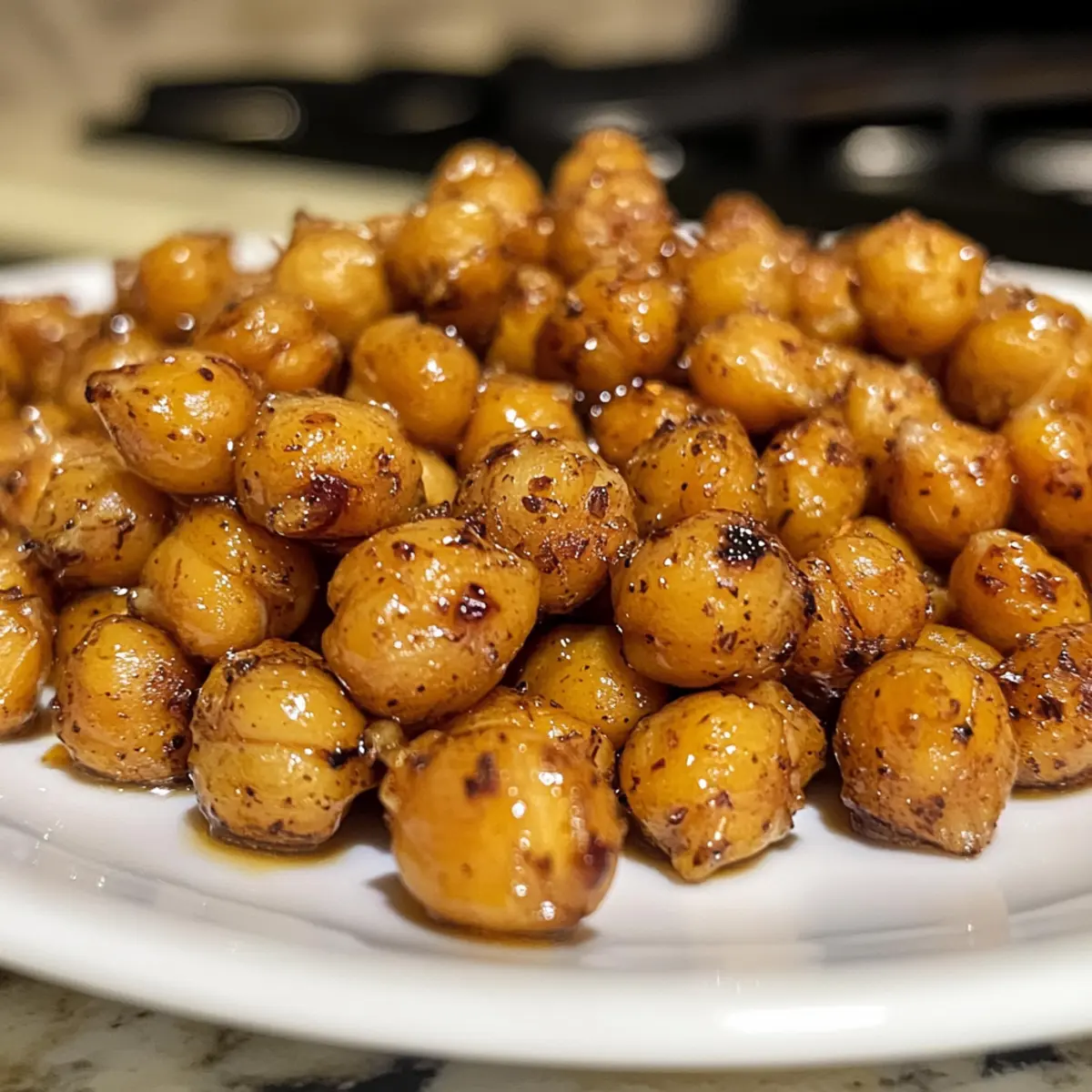 Honig- und Senf-geröstete Kichererbsen