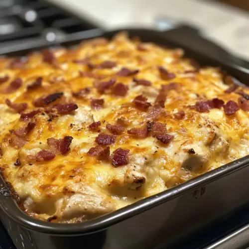 Keto BBQ Hühnchen Auflauf