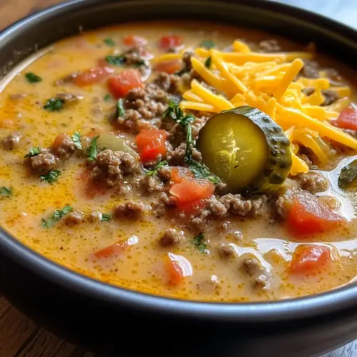 Keto Rindfleisch Käseburger Suppe