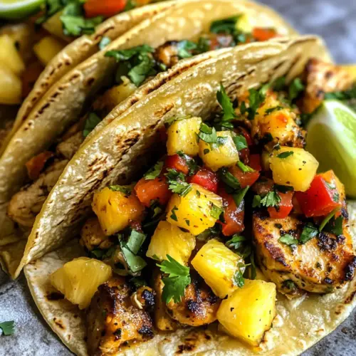 Ananastacos mit Hühnchen