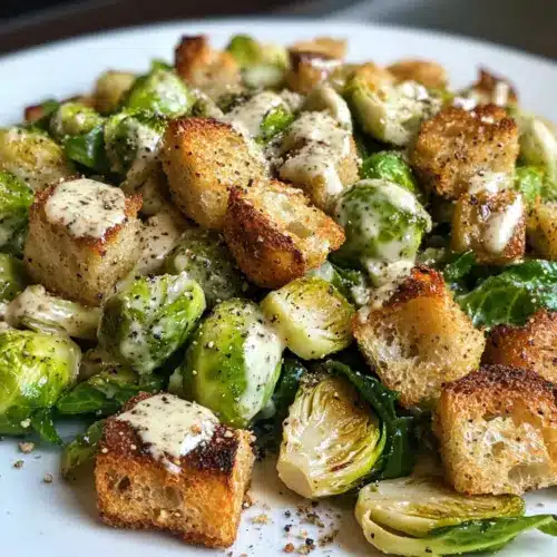 Gerösteter Rosenkohl Caesar Salat