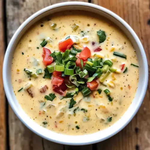 Queso-Suppe Zutaten 1 Esslöffel Olivenöl 1 Zwiebel, gewürfelt 1 Jalapeño, entkernt und gewürfelt 2 Knoblauchzehen, gehackt 1 Teelöffel Kreuzkümmel 1 Teelöffel Paprika 1/2 Teelöffel Cayennepfeffer 3 Tassen Gemüsebrühe 1 Dose (400 g) gehackte Tomaten 1 Tasse süße oder scharfe Paprika 1 Tasse frische oder gefrorene Maiskörner 2 Tassen Käse, gerieben (Cheddar oder Monterey Jack) 1/2 Tasse Sahne (optional) Frischer Koriander, zum Garnieren Anleitung 1. In einem großen Topf das Olivenöl bei mittlerer Hitze erhitzen. Zwiebel und Jalapeño hinzufügen und 5 Minuten lang anbraten, bis sie weich sind. 2. Den Knoblauch, Kreuzkümmel, Paprika und Cayennepfeffer hinzufügen und 1-2 Minuten lang anbraten, bis es aromatisch ist. 3. Gemüsebrühe, gehackte Tomaten, Paprika und Mais hinzufügen. Zum Kochen bringen und 10 Minuten lang köcheln lassen. 4. Den Käse einrühren, bis er geschmolzen ist, dann die Sahne hinzufügen, falls gewünscht. Gut umrühren und mit frischem Koriander garnieren. 5. Sofort servieren.