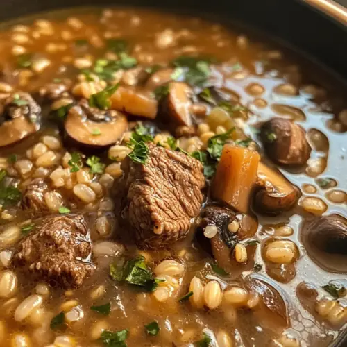 Rindfleisch Gersten Pilz Suppe