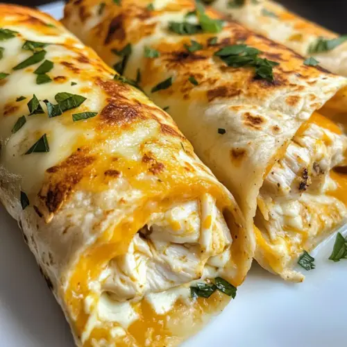 Niedrigkarbige käsige Knoblauch-Hühnchen-Wraps