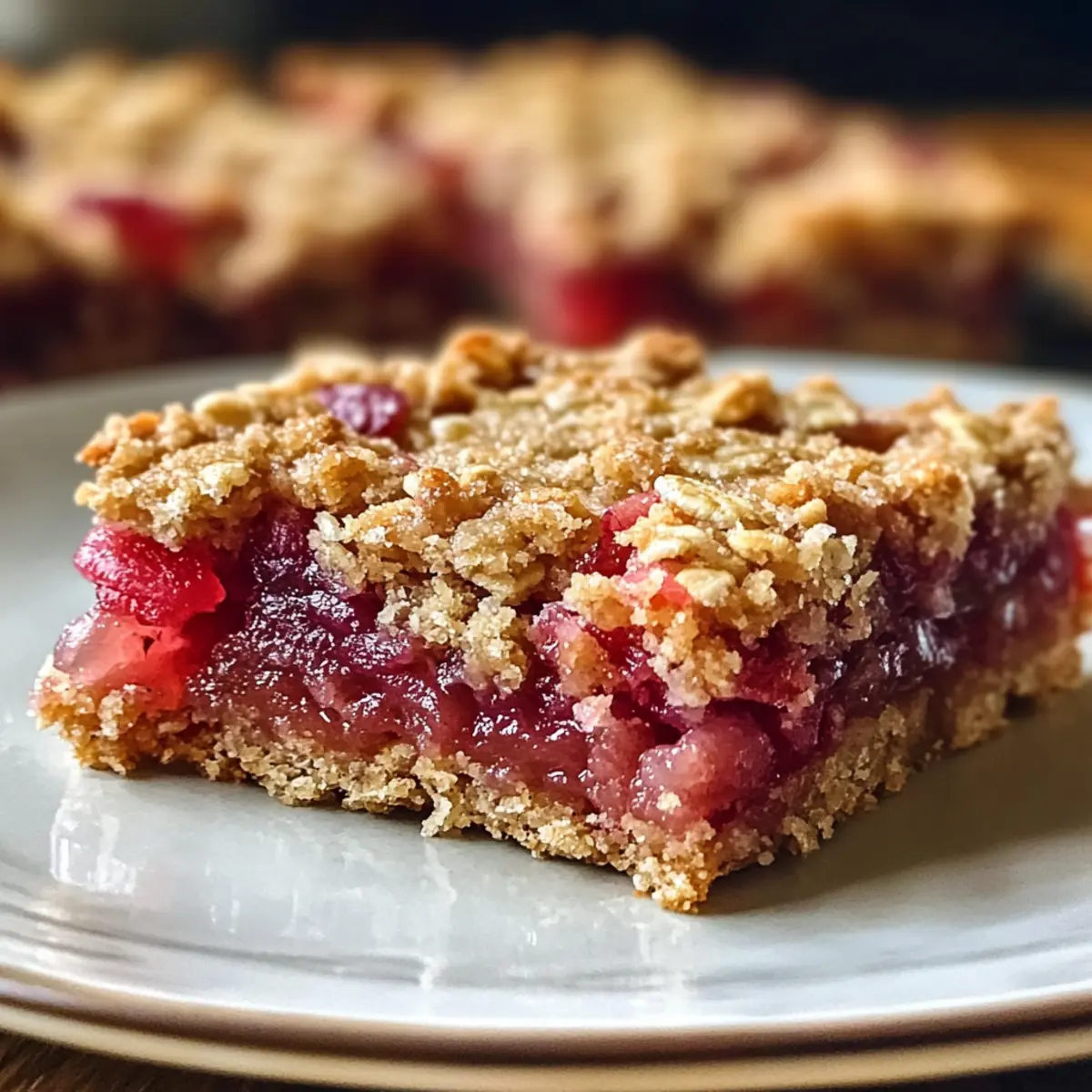 Haferflocken-Rhabarber-Riegel