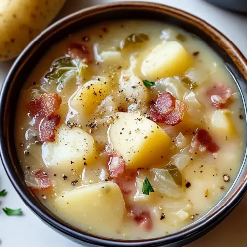 Kohl- und Kartoffelsuppe