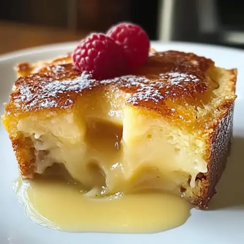 Pudding aus Vanillesoße-Brot