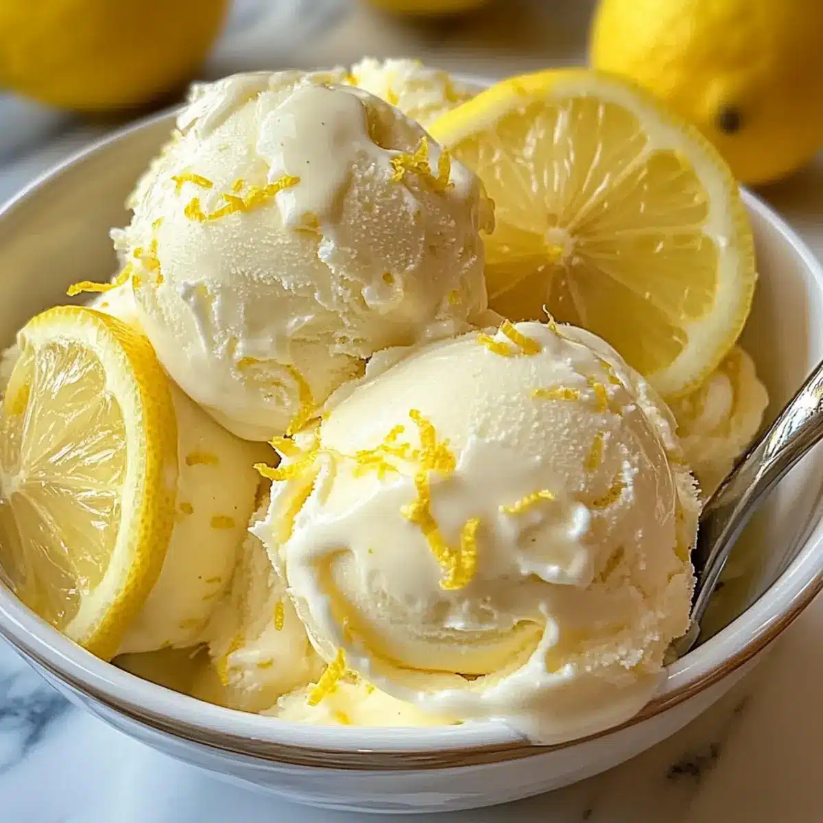 Cremiges Zitroneneis