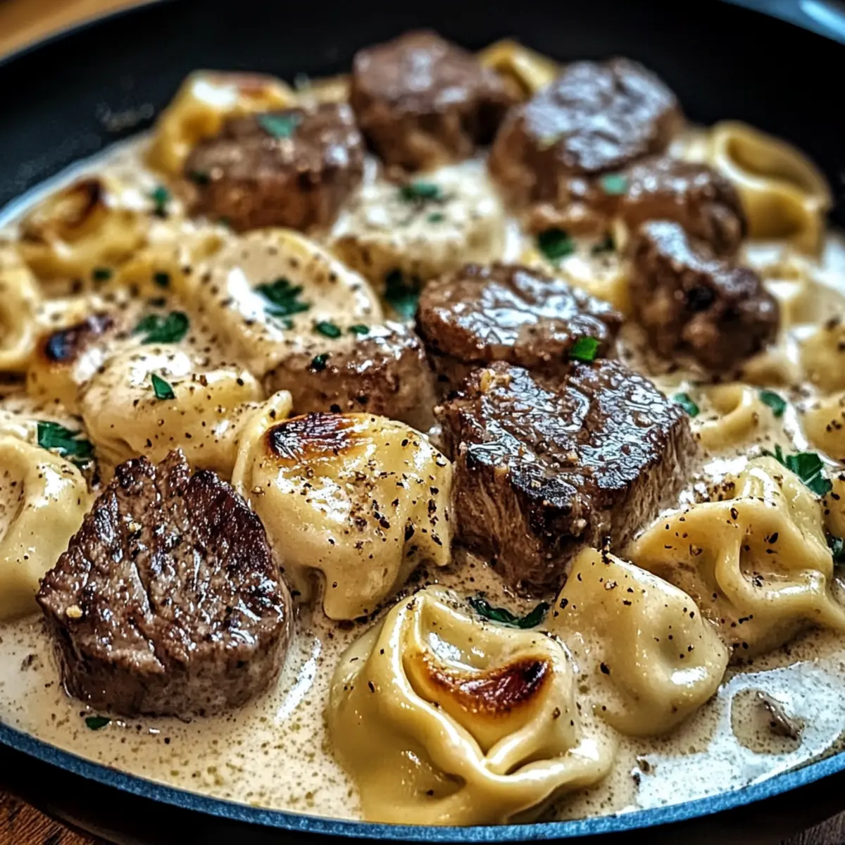 Knoblauch Steak Tortellini
