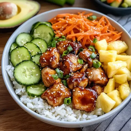 Hawaiianischer Hähnchen Poke Bowl
