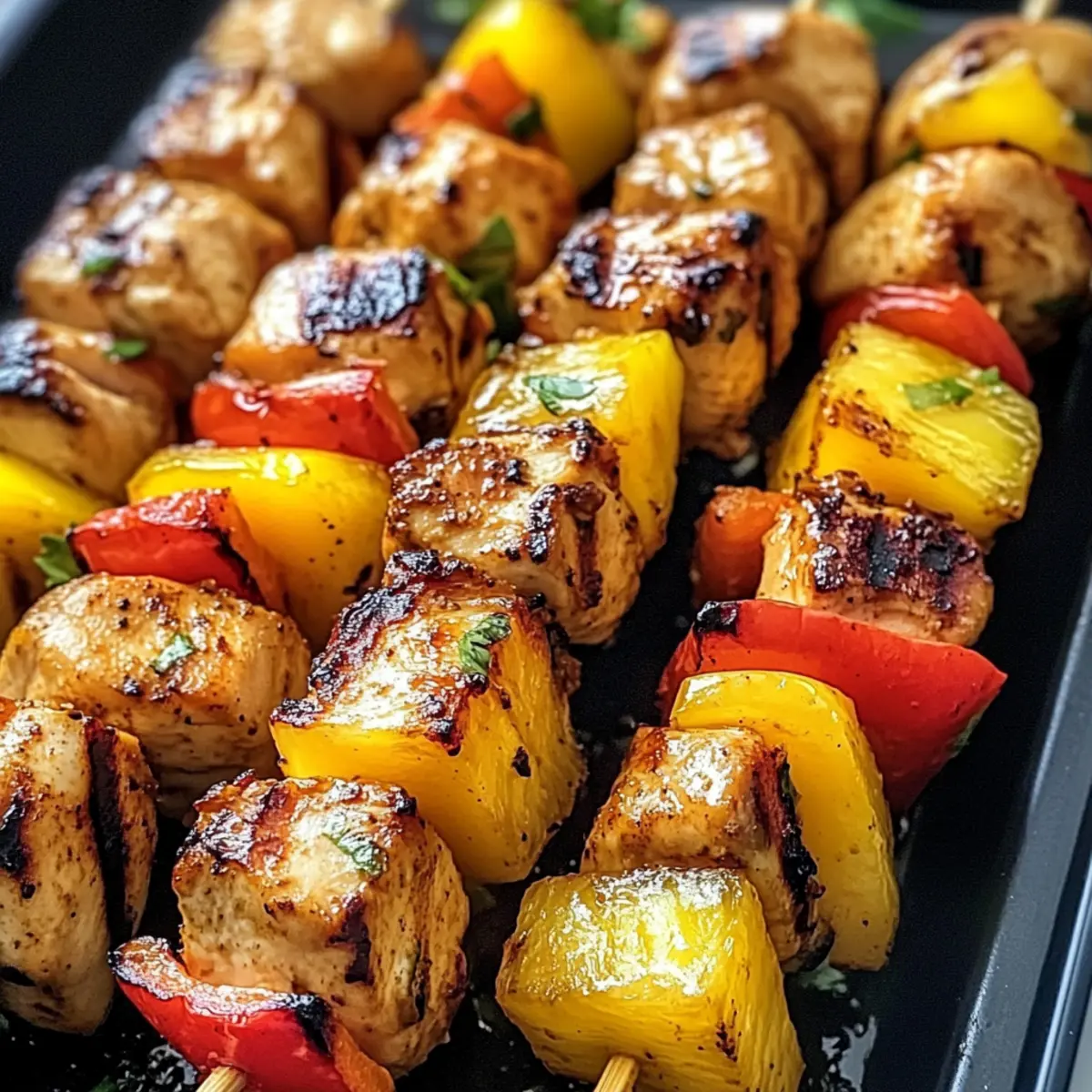 Ananas-Hühnchen-Spieße