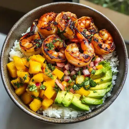 Shrimps- und Avocado-Schüssel