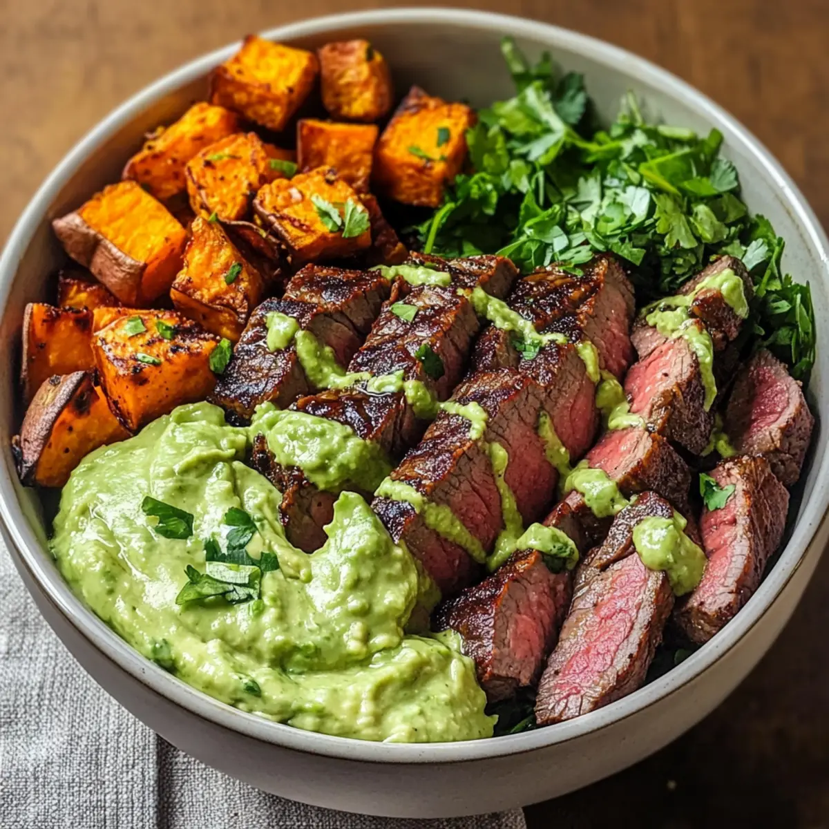 Steak und Süßkartoffel