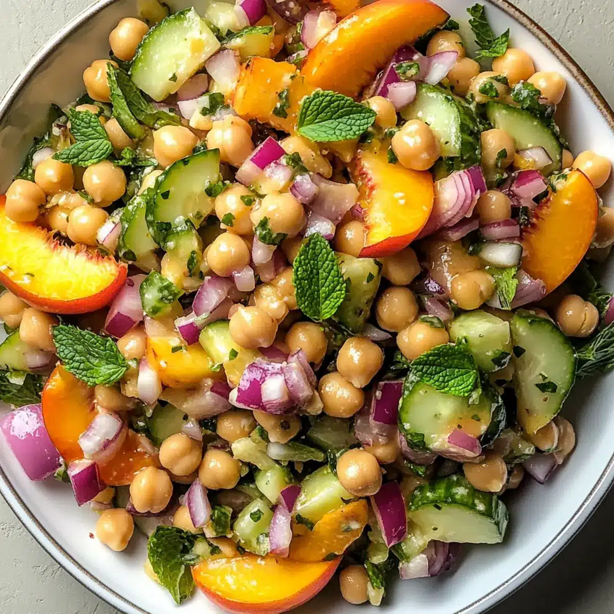 Kichererbsen-Pfirsich-Salat