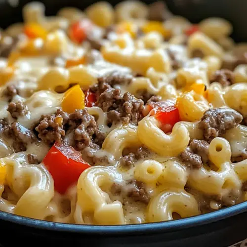 Cremige Philly Cheesesteak Makkaroni und Käse