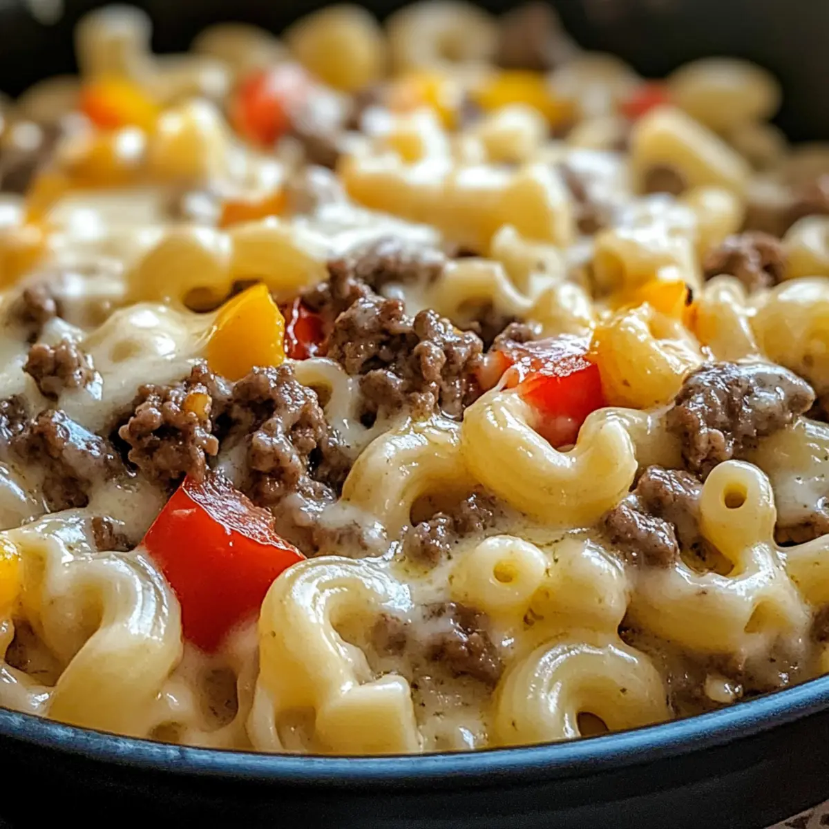 Cremige Philly Cheesesteak Makkaroni und Käse