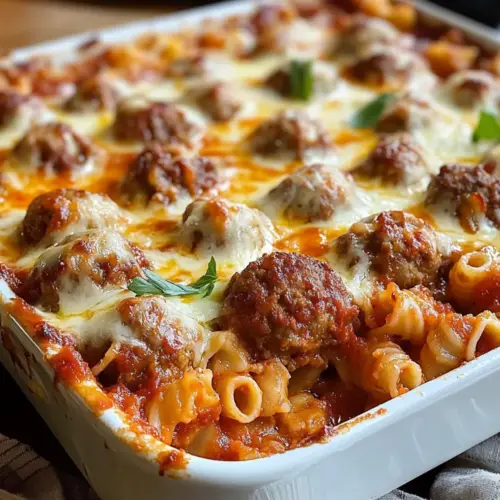 Dump-und-Bake Fleischbällchenauflauf