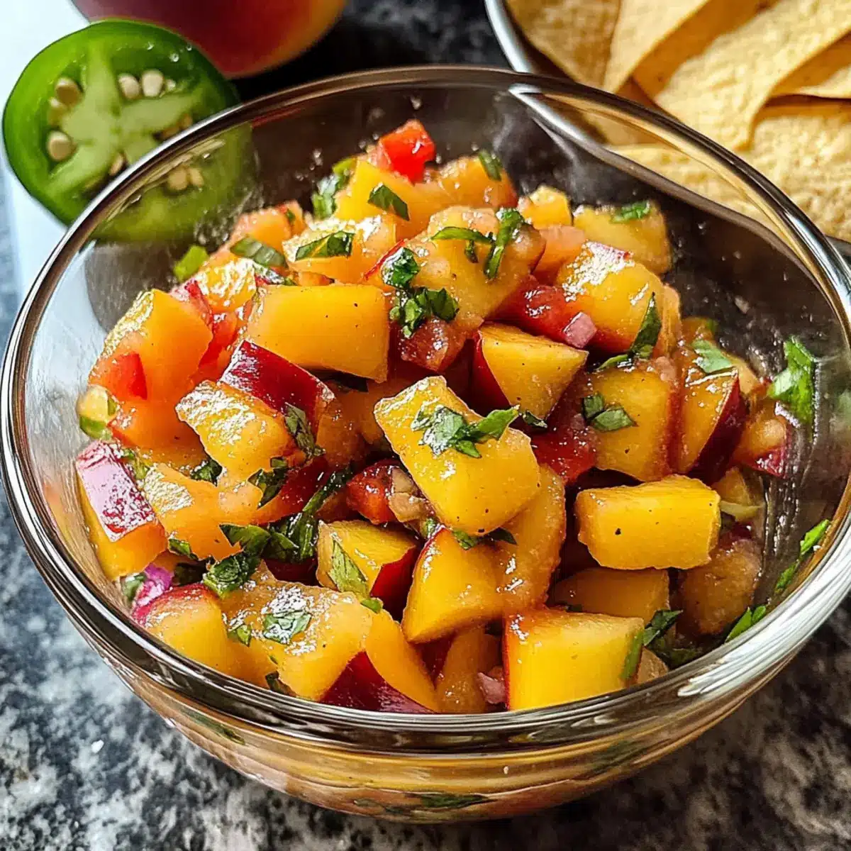 Frische Pfirsichsalsa