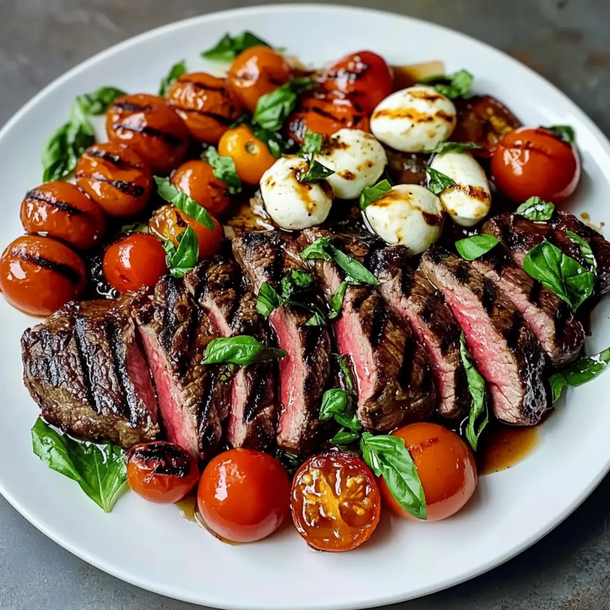 Gegrilltes Rinderflankensteak Caprese