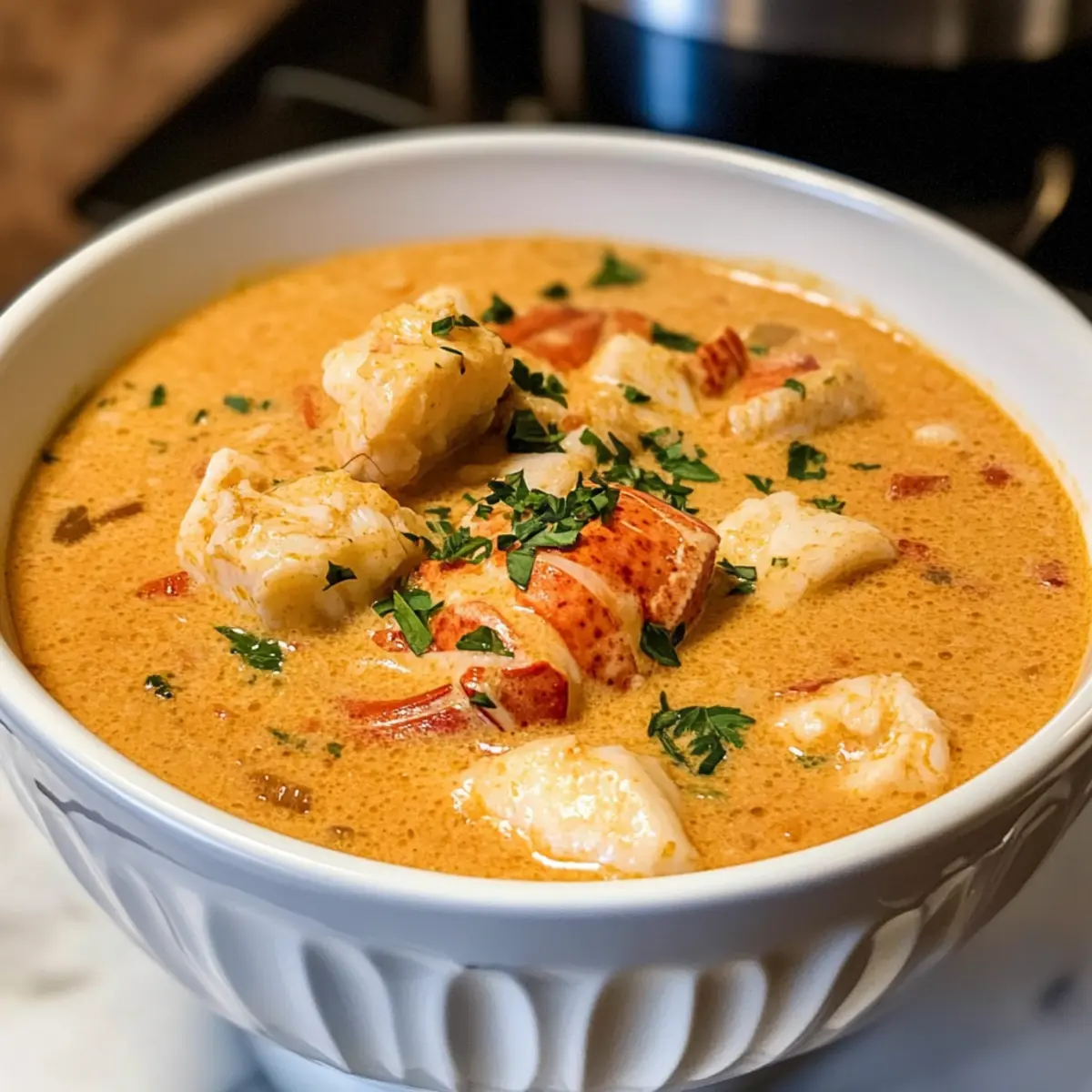Langsame Kochgerät Meeresfrüchte Bisque