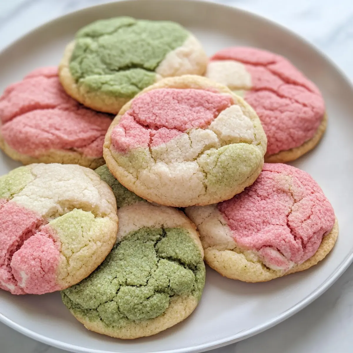 Erdbeer Matcha Neapolitaner Kekse