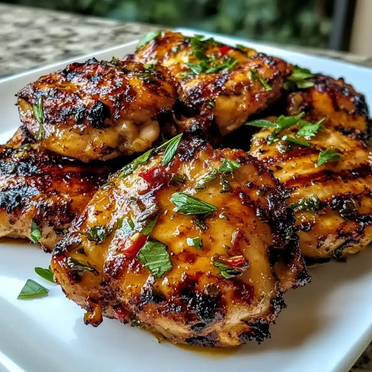 Sommer gegrillte Hähnchenschenkel