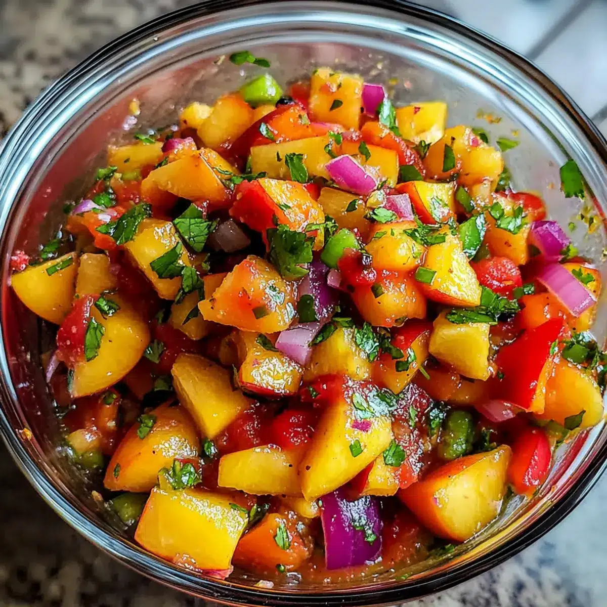 Süße würzige Pfirsichsalsa